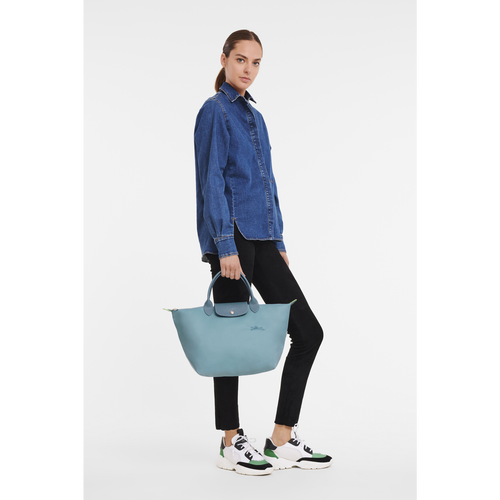 Longchamp Le Pliage Green M Canvas, Recycled canvas Women's Top-handle Bags Blue | 601-UKOFLH