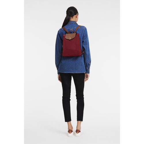 Longchamp Le Pliage Original Canvas, Recycled canvas Women's Backpacks Red | 785-AORMXK