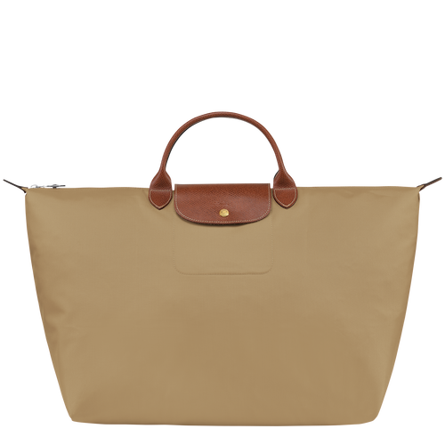 Longchamp Le Pliage Original L Canvas, Recycled canvas Women\'s Travel Bags Beige | 256-OPDFYX