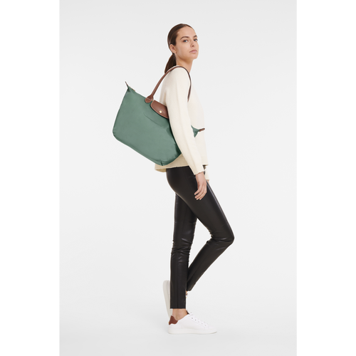 Longchamp Le Pliage Original L Canvas, Recycled canvas Women's Shoulder Bags Green | 412-YQAFGR