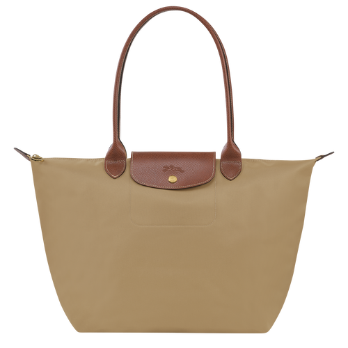 Longchamp Le Pliage Original L Canvas, Recycled canvas Women\'s Shoulder Bags Beige | 754-TUXSZC