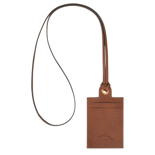 Longchamp Le Pliage Original Leather with necklace Women's Cardholders Brown | 962-VHCQUF