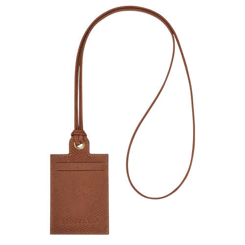 Longchamp Le Pliage Original Leather with necklace Women\'s Cardholders Brown | 962-VHCQUF