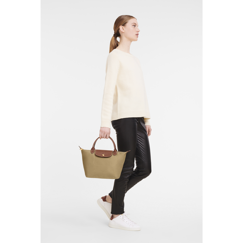 Longchamp Le Pliage Original S Canvas, Recycled canvas Women's Top-handle Bags Beige | 654-XYZSNG