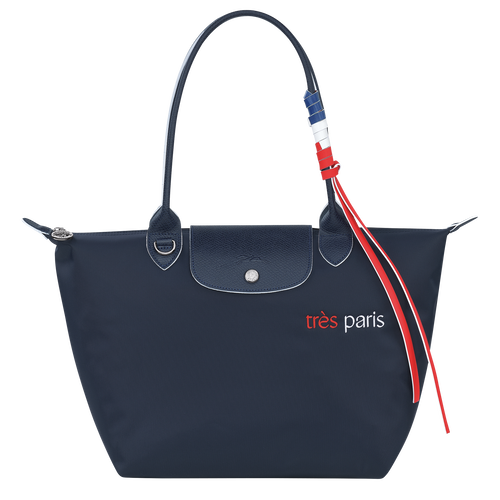 Longchamp Le Pliage Très Paris S Canvas, Recycled canvas Women\'s Shoulder Bags Blue | 065-GTRMQL