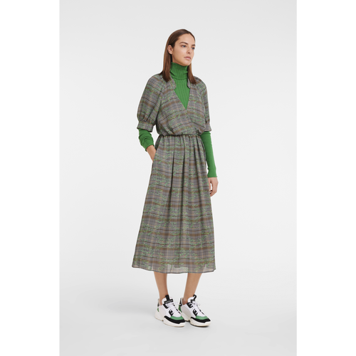 Longchamp Long Fall-Winter 2022 Collection Synthetic Fibres Women's Dress Multicolor | 354-DLWSYX