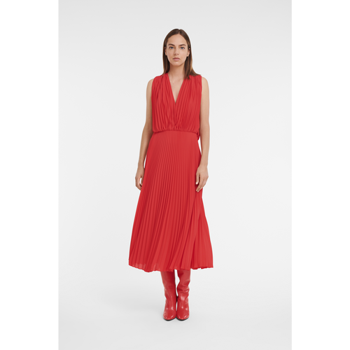 Longchamp Long Fall-Winter 2022 Collection Synthetic Fibres Women's Dress Red | 495-THJBFG