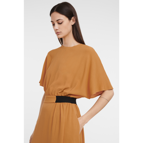 Longchamp Long Fall-Winter 2022 Collection Wool Women's Dress Orange | 876-ZMUFAG