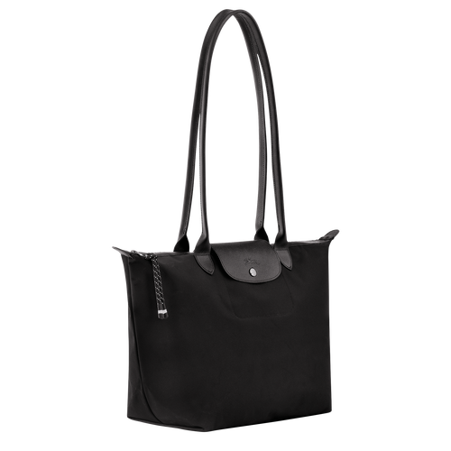 Longchamp Long Le Pliage Energy Canvas, Recycled canvas Women's Shoulder Bags Black | 349-LOCHRT