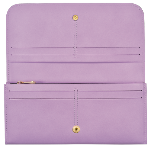 Longchamp Long continental Box-Trot Leather Women's Wallets Purple | 493-SGFWXZ