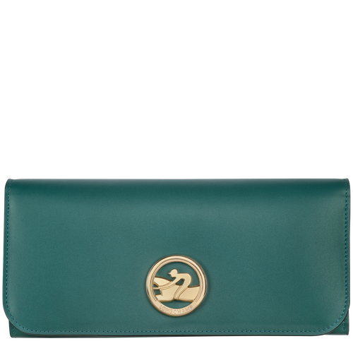 Longchamp Long continental Box-Trot Leather Women\'s Wallets Green | 908-CKZSML