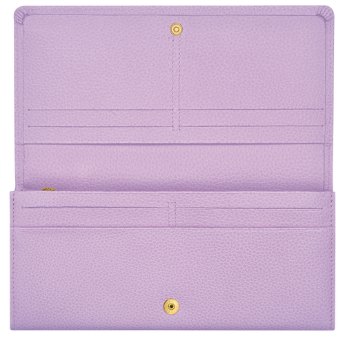 Longchamp Long continental Le Foulonné Leather Women's Wallets Purple | 304-OBPMIS