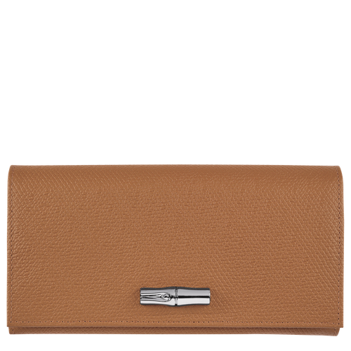 Longchamp Long continental Roseau Leather Women\'s Wallets Beige | 865-XWRLBF