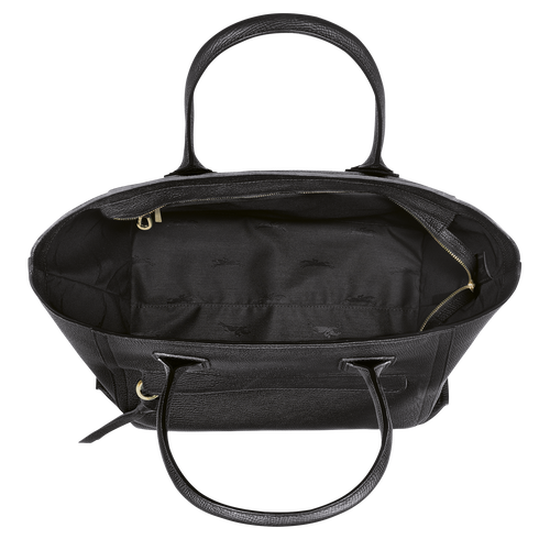 Longchamp Mailbox L Leather Women's Top-handle Bags Black | 295-VMUDKB