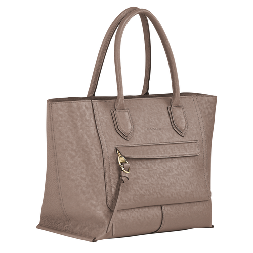 Longchamp Mailbox L Leather Women's Top-handle Bags Beige | 325-XCLIGT