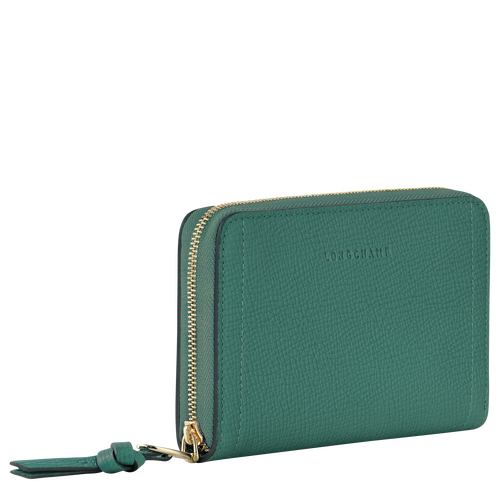 Longchamp Mailbox Leather Women's Compact Wallets Green | 623-HFBWRM