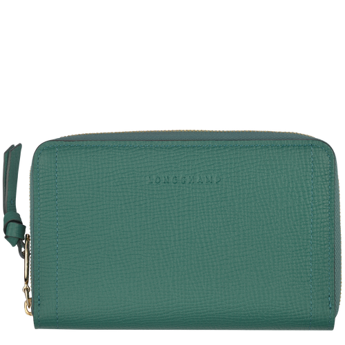 Longchamp Mailbox Leather Women\'s Compact Wallets Green | 623-HFBWRM