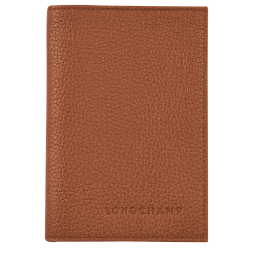 Longchamp Passport cover Le Foulonné Leather Men\'s Pouches Brown | 347-HCYLDO