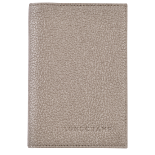 Longchamp Passport cover Le Foulonné Leather Men\'s Pouches Grey | 629-NLGTZU