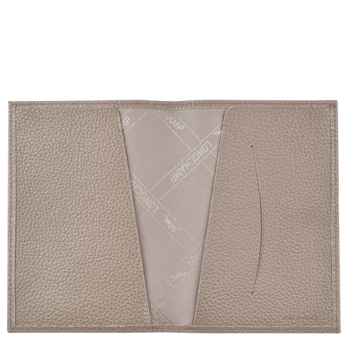 Longchamp Passport cover Le Foulonné Leather Women's Pouches Grey | 854-OWAXQP