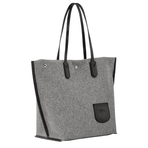 Longchamp Roseau Essential L Canvas Women's Shoulder Bags Grey | 459-BHYARU