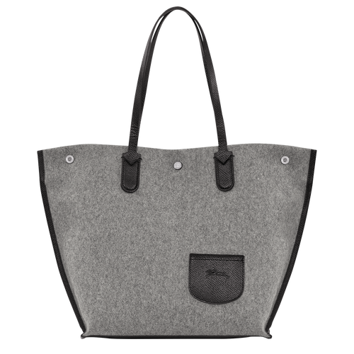 Longchamp Roseau Essential L Canvas Women\'s Shoulder Bags Grey | 459-BHYARU