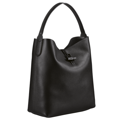 Longchamp Roseau Essential Leather Women's Shoulder Bags Black | 042-XFECRG