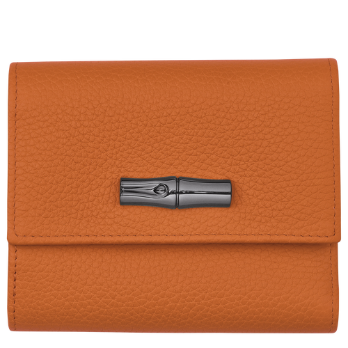 Longchamp Roseau Essential Leather Women\'s Compact Wallets Orange | 617-GIOEPD