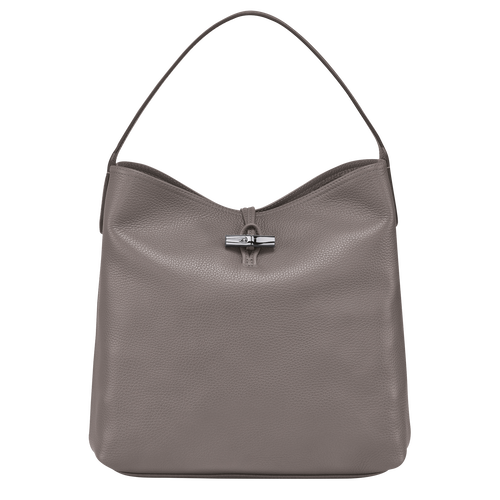 Longchamp Roseau Essential Leather Women\'s Shoulder Bags Grey | 728-MPBAIS