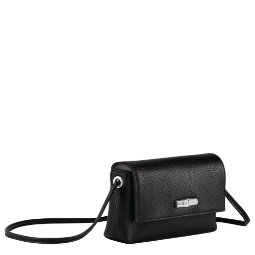 Longchamp Roseau Essential Leather Women's Pouches Black | 728-VECWMI