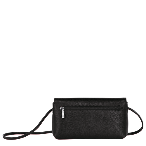 Longchamp Roseau Essential Leather Women's Pouches Black | 728-VECWMI