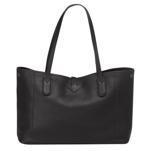 Longchamp Roseau Essential Leather Women's Shoulder Bags Black | 738-GQBKTV