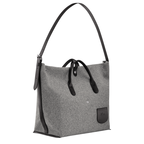 Longchamp Roseau Essential XL Canvas Women's Shoulder Bags Grey | 038-JZIFEU