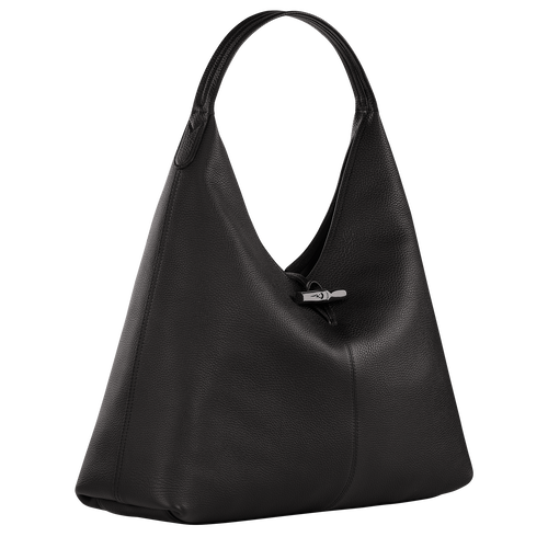 Longchamp Roseau Essential XL Leather Women's Shoulder Bags Black | 946-TSNEDM