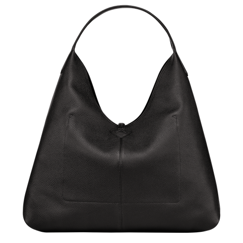 Longchamp Roseau Essential XL Leather Women's Shoulder Bags Black | 946-TSNEDM