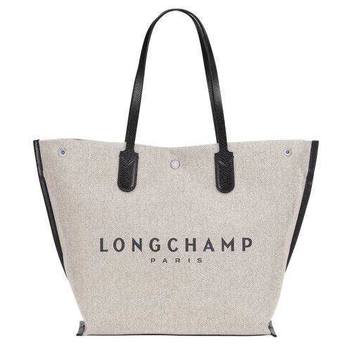 Longchamp Roseau L Canvas Women\'s Shoulder Bags Beige | 785-PGBQKD