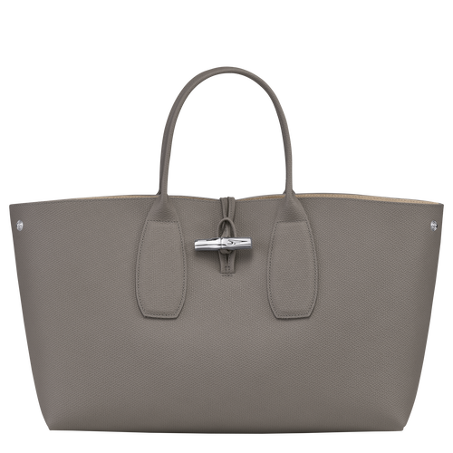 Longchamp Roseau L Leather Women's Top-handle Bags Grey | 649-EZNDMP