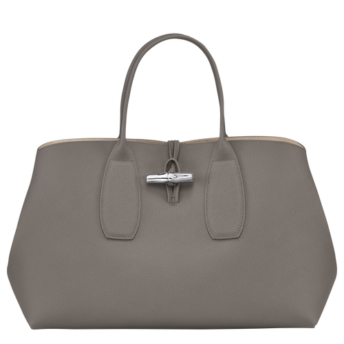 Longchamp Roseau L Leather Women\'s Top-handle Bags Grey | 649-EZNDMP