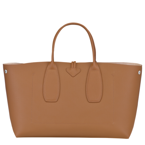 Longchamp Roseau L Leather Women's Top-handle Bags Beige | 761-YCLMPZ