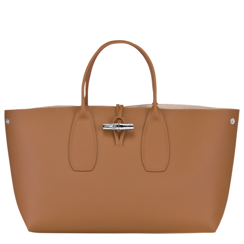 Longchamp Roseau L Leather Women's Top-handle Bags Beige | 761-YCLMPZ