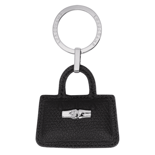 Longchamp Roseau Leather Women\'s Key Rings Black | 370-DRNBTV