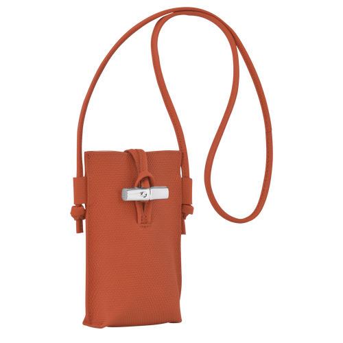 Longchamp Roseau Leather Women's Phone Case Orange | 627-MHEPGQ