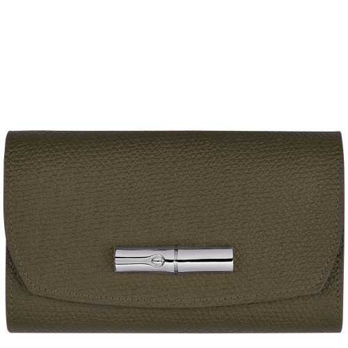 Longchamp Roseau Leather Women\'s Wallets Green | 390-VLTQUG