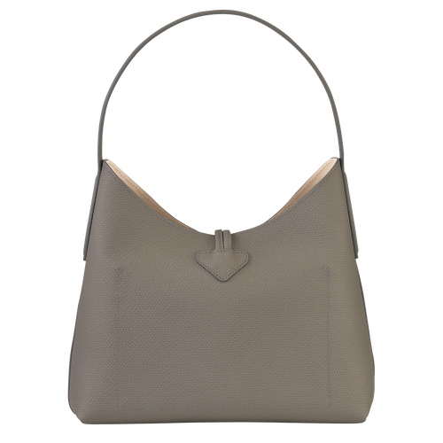 Longchamp Roseau M Leather Women's Shoulder Bags Grey | 083-TBGLNO