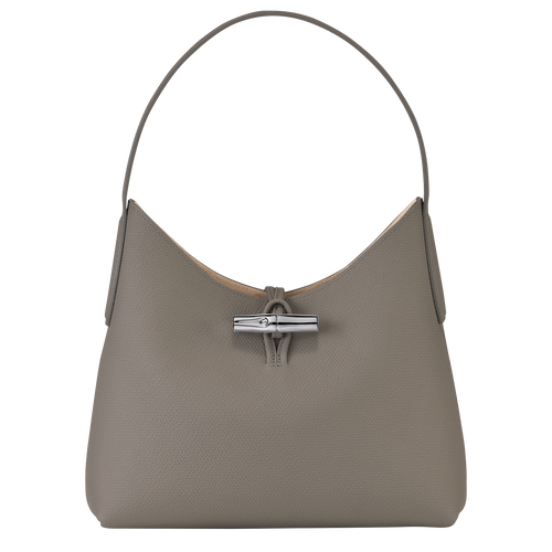 Longchamp Roseau M Leather Women\'s Shoulder Bags Grey | 083-TBGLNO