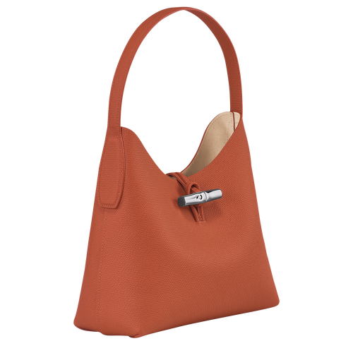 Longchamp Roseau M Leather Women's Shoulder Bags Orange | 605-JZBCSI