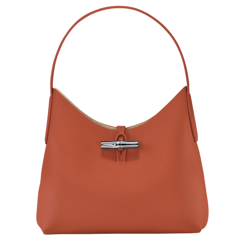 Longchamp Roseau M Leather Women\'s Shoulder Bags Orange | 605-JZBCSI