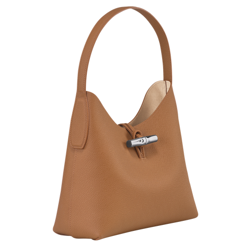 Longchamp Roseau M Leather Women's Shoulder Bags Beige | 932-JODMSG