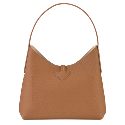 Longchamp Roseau M Leather Women's Shoulder Bags Beige | 932-JODMSG