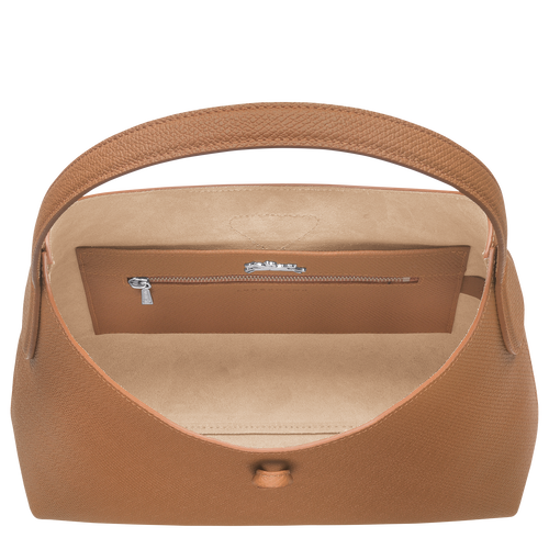 Longchamp Roseau M Leather Women's Shoulder Bags Beige | 932-JODMSG